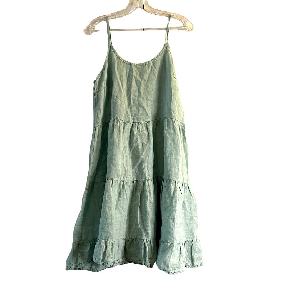 Valentina Naldi 100% linen mini dress in light green size L Large - Picture 3 of 8